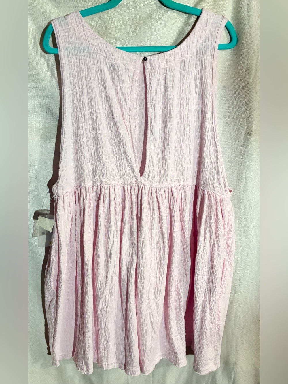 FP Beach Pink Textured Dress Sz L Cover Up Pockets cruise pool resort fun - Picture 4 of 10